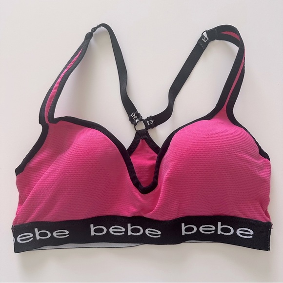 bebe Other - Bebe Pink & Black Racerback Sports Bra Size 3XL | Comfortable & Supportive